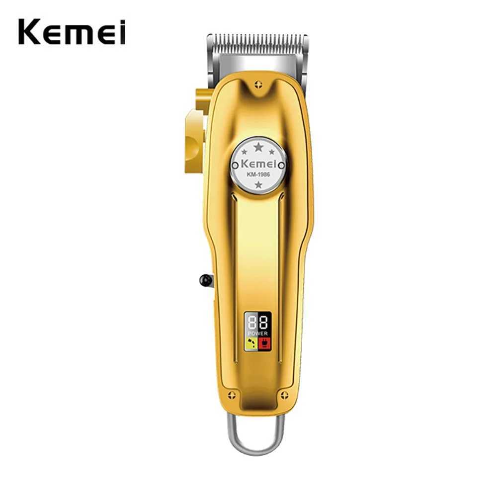 Kemei 1986 Hair Clipper Professional Barber Trimmer Lcd Display Electric Hair Cutting Machine USB Cordless Cutter Razor for Men R250926