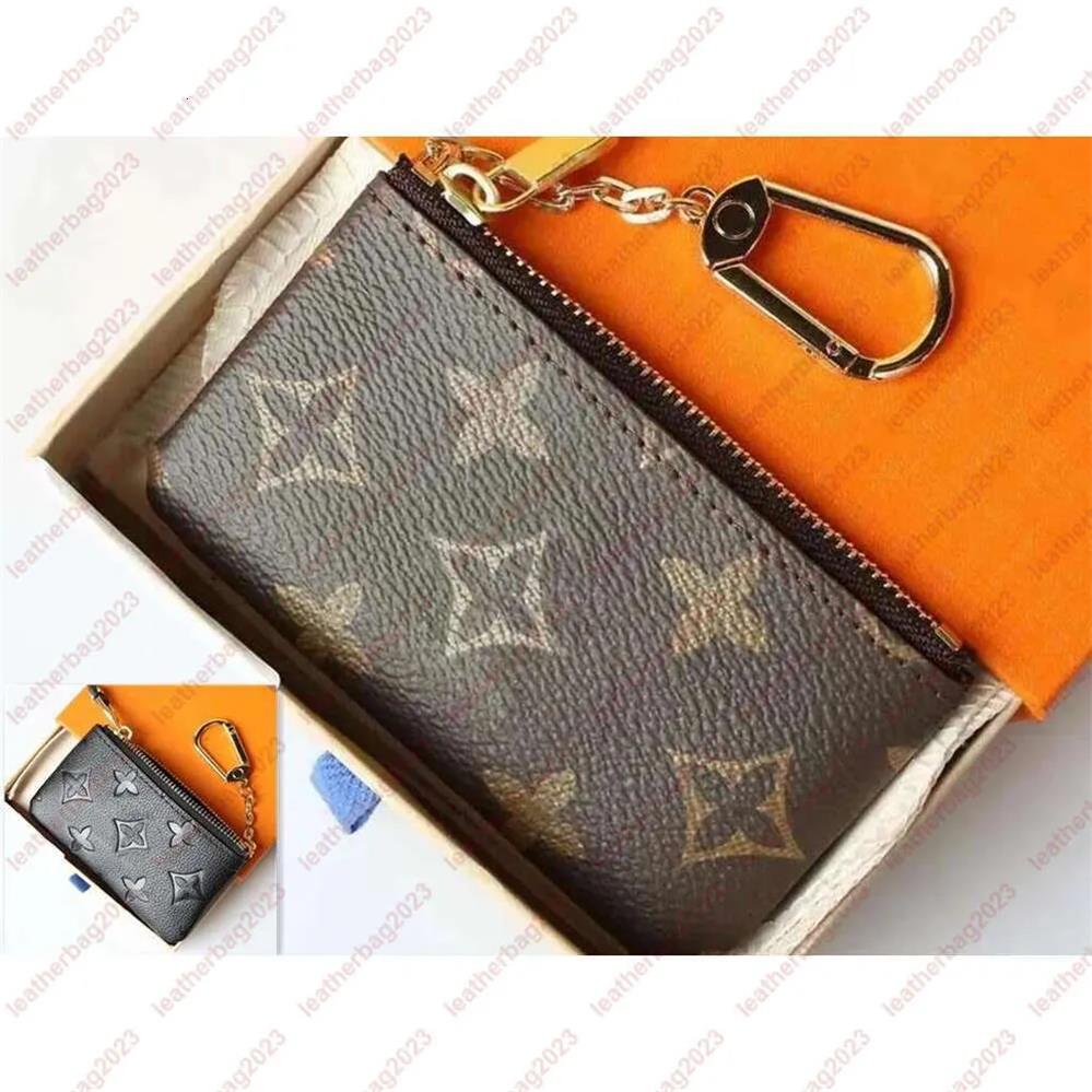 KEY POUCH Designers bags Mini Wallet Fashion Womens Mens Keychain Ring Credit Card Holder Coin Purse Dust bag with box leatherbag2023