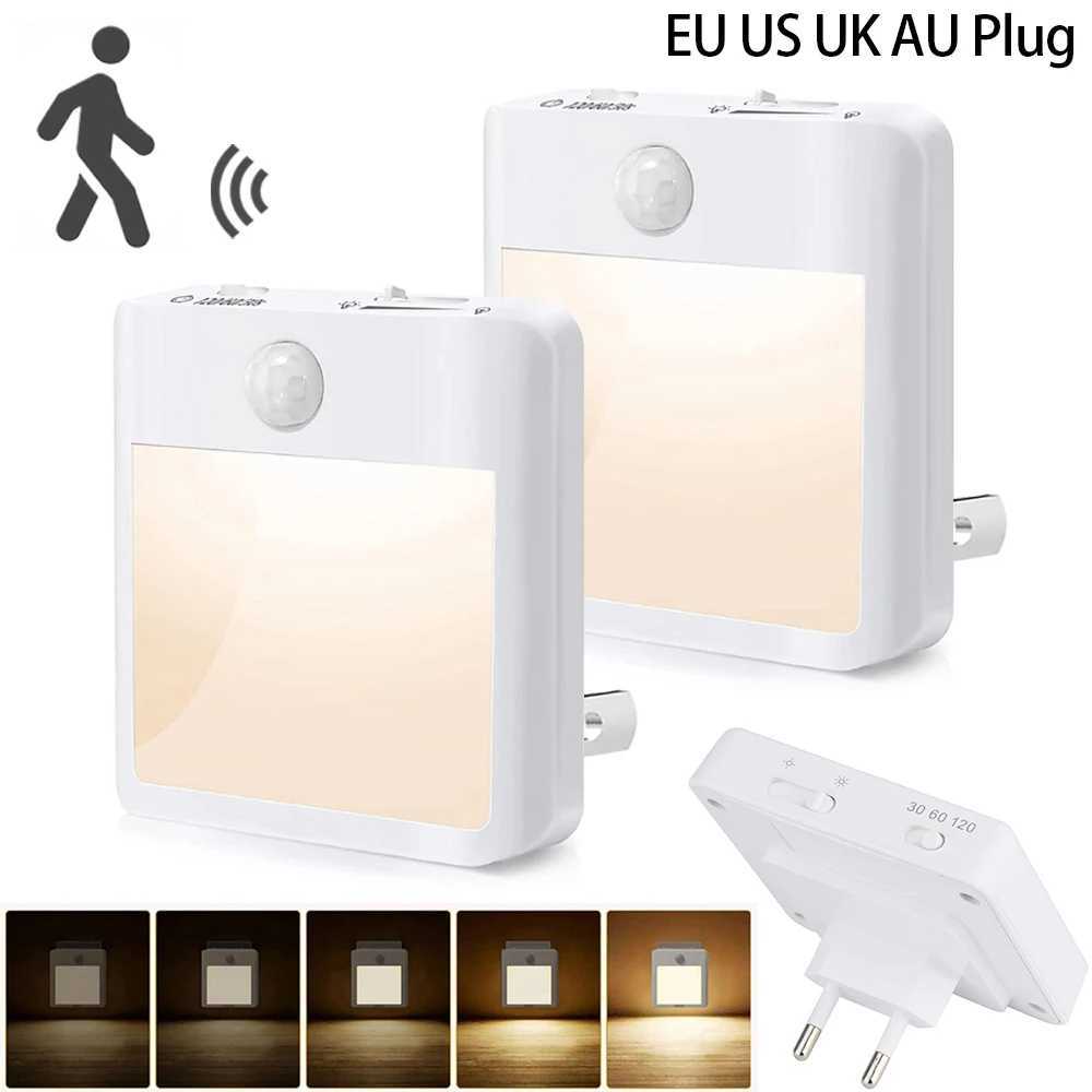 Plug in Night Light with Motion Sensor Auto Dusk to Dawn Dimmable Wireless Sensor Warm White LED Nightlight for Kids Bedroom C2509251
