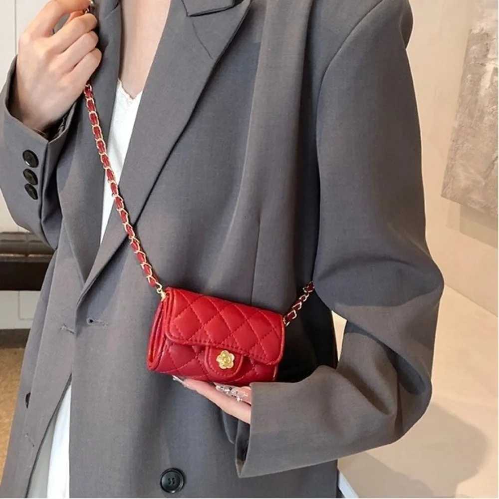 Portable Mini Shoulder Bag PU Leather Korean Version Womens Bag Solid Color Chain Strap Crossbody Bag Women Z250926