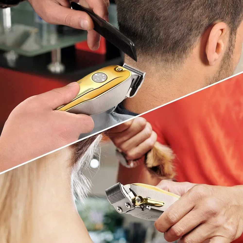 Kemei 1986 Hair Clipper Professional Barber Trimmer Lcd Display Electric Hair Cutting Machine USB Cordless Cutter Razor for Men R250926