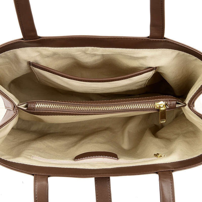 Women's 2025 New High-End Tote Large Capacity Versatile Handbag Color-Block Office Commuter Shoulder Bag