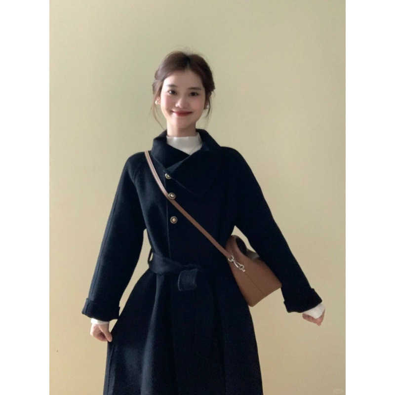 2024 New Wool Coat for Women Winter Korean Sle Woolen MidLength Autumn Winter HighEnd Hepburn Sle W250926