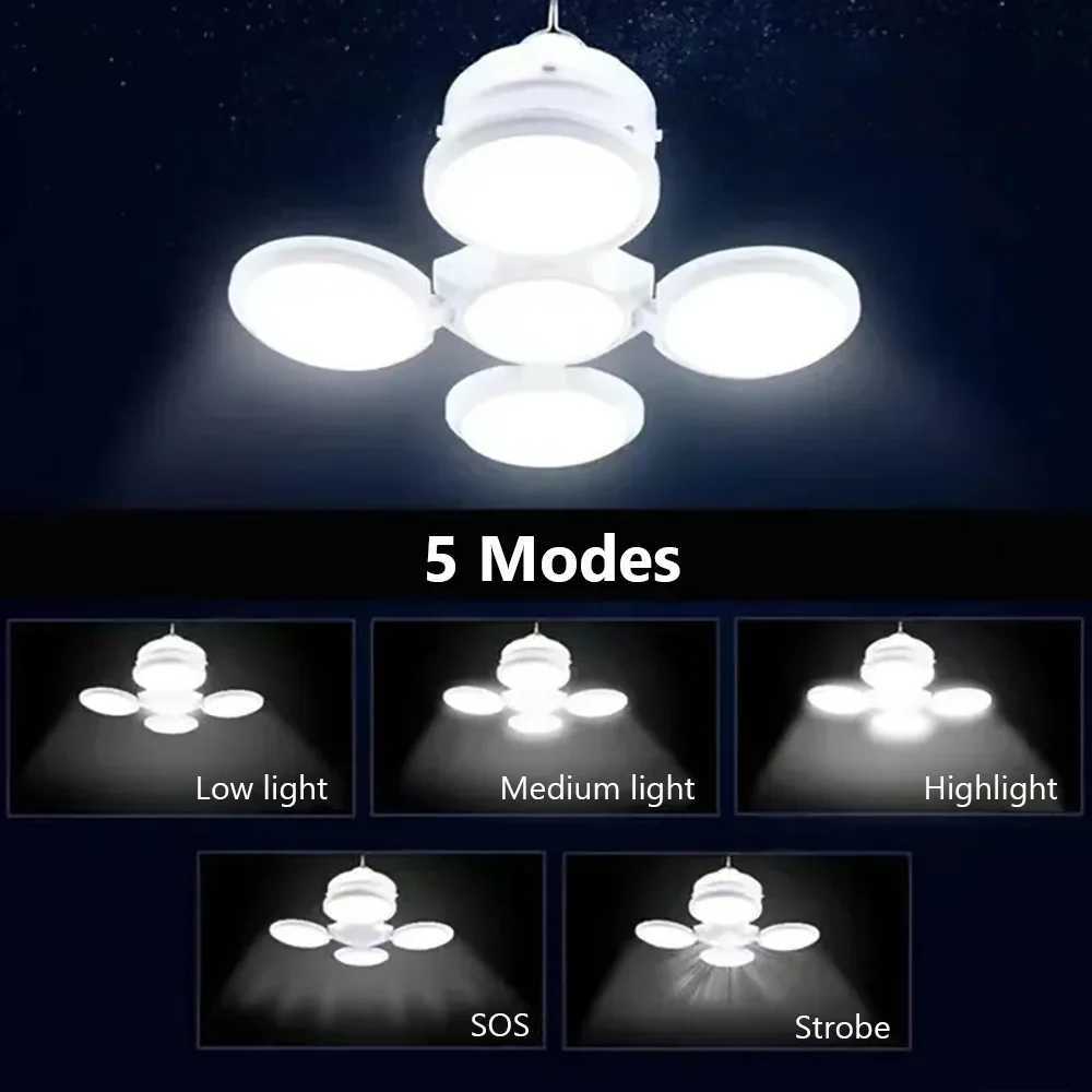 Portable LED Solar Camping Light Bulb Rechargeable Flashlight Waterproof Night Lamp Camping Supplies 5 Mode Adjustable with Hook C250925