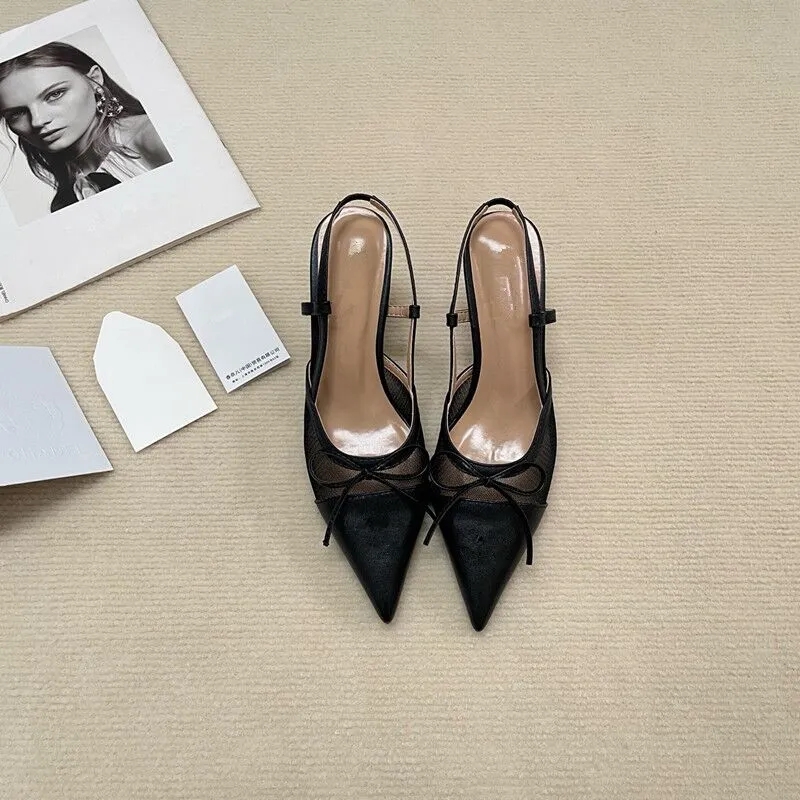 2024SS Designer shoes Parisian ladies' luxurious CC high heels summer new styles elegant triangular pointed sandals high-quality party dress shoes