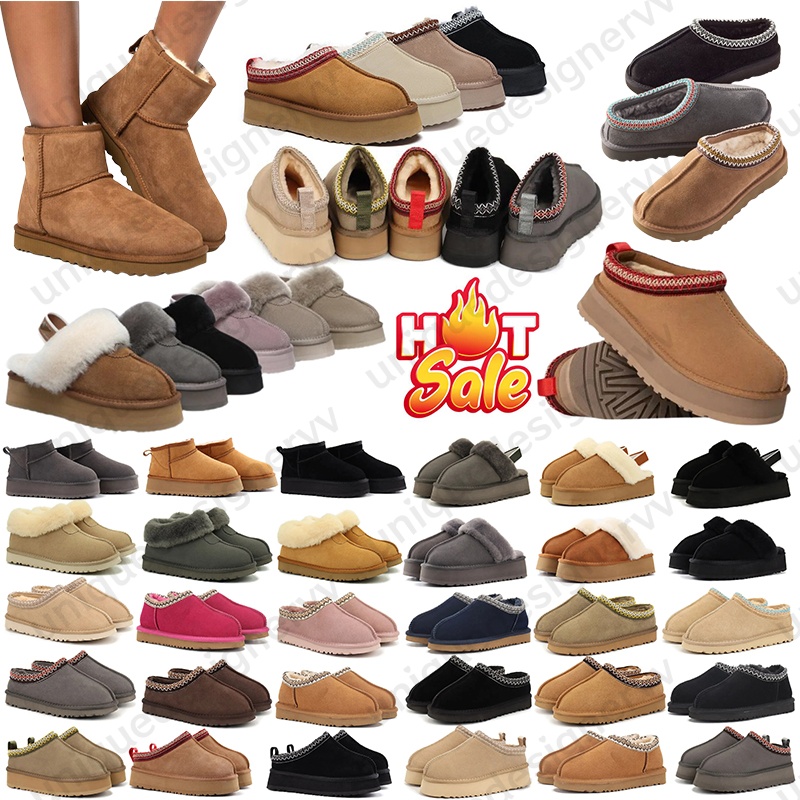 Fast delivery tasman tazz slippers woman men sliders designer slides clog slipper ultra mini boots fur furry slide men women winter snow shoes 36-44