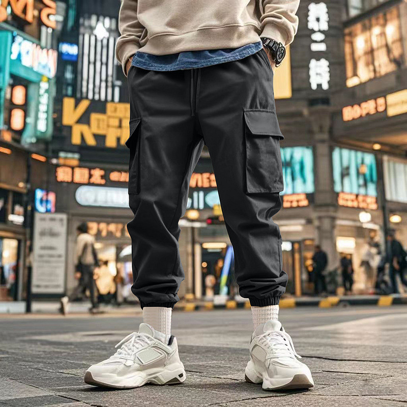 Fashion Men's Workwear Pants American Style Outdoor Multi-Pocket Loose Trendy Casual Sport Tapered Cargo Trousers European size: S-3XL