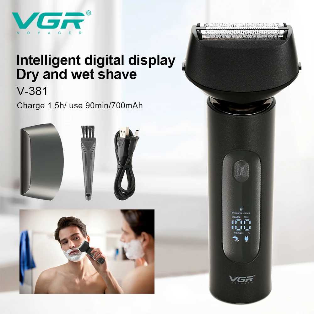 381 Electric Shaver Beard Trimmer Shaving Machine Trimmer for Men Razor Professional Electric Rechargeable Washable R250926