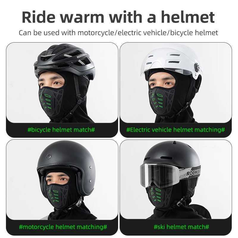ROCKBROS Winter Bike Mask Full Face Windproof Keep Warm Cycling Mask Balaclava Outdoor Sports Motorcycle Ski Bicycle s Scarf Z250926