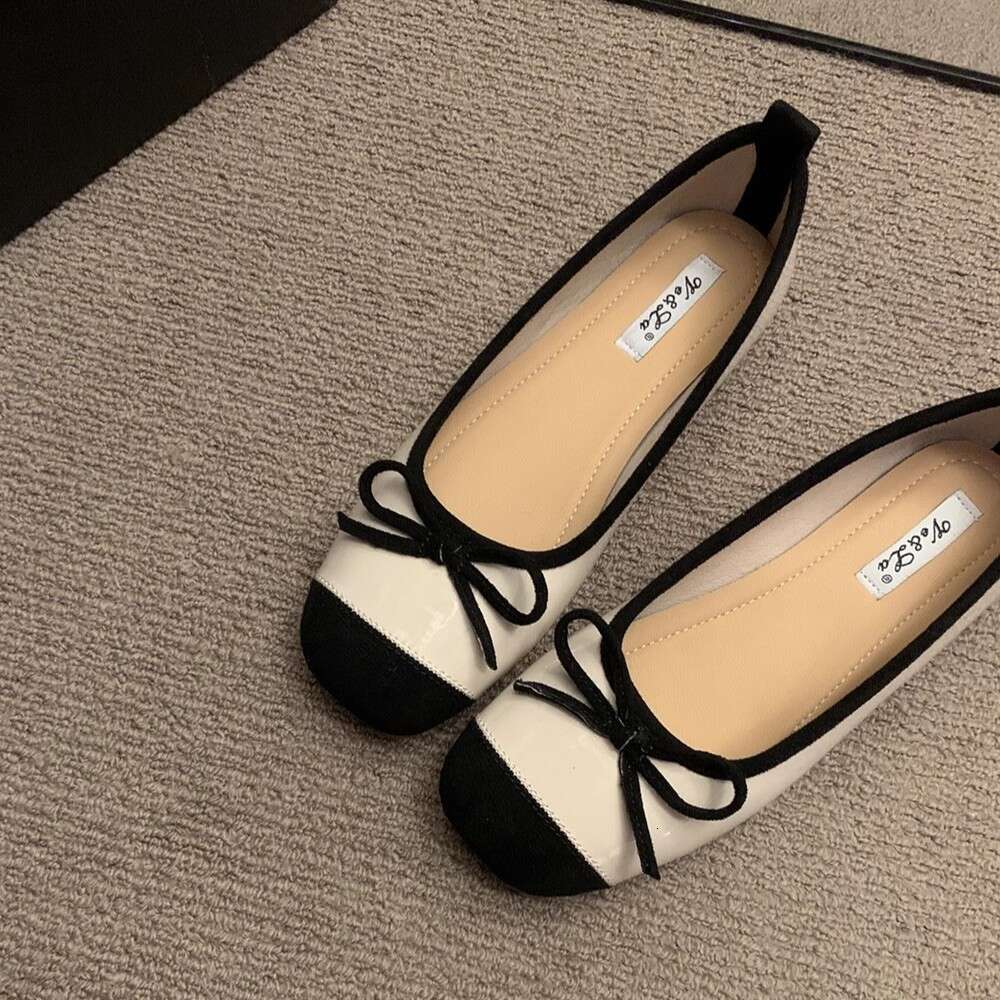 Korean Style French Bow Designer Shoe Silver Single Candy Women's Flat Summer Evening Ballet Shoes