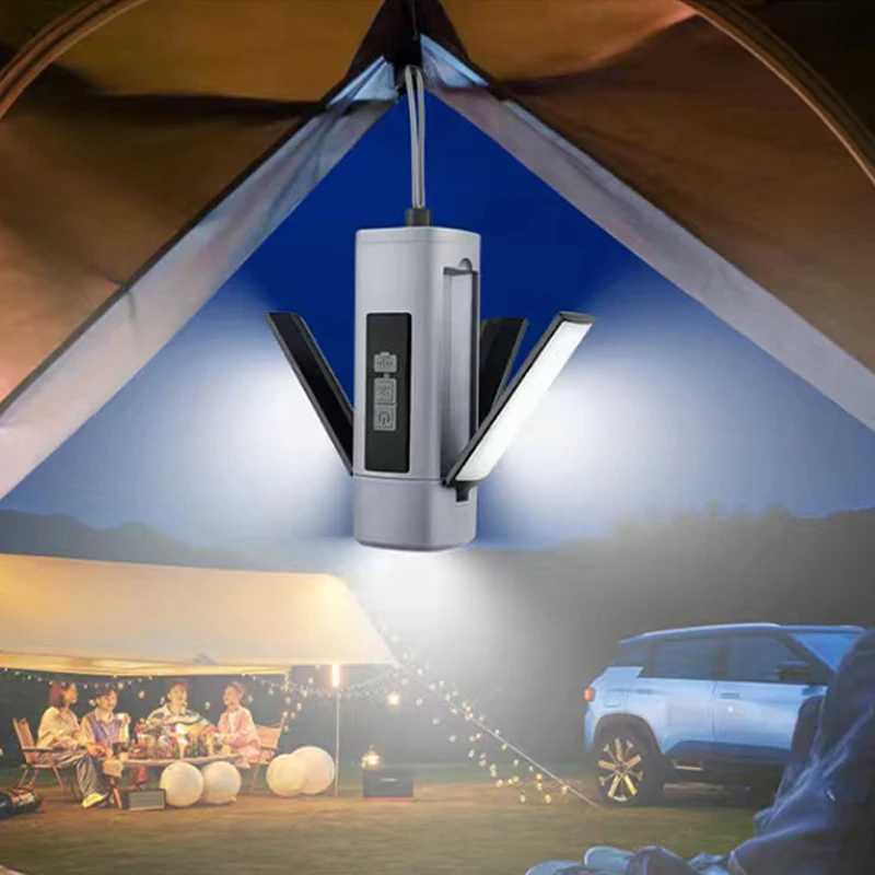 Folding Outdoor Camping Light Portable Rechargeable Hanging Tent Hanging Lantern with Battery Display Emergency Car Outdoor Lamp C250925