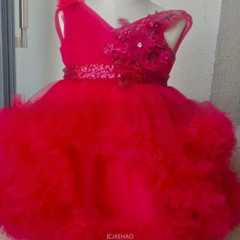 Party Dress Vestido 2025 Kids Birthday Dresses First Year Princess Gown Costume Children Host Piano Performance Formal Outfit Z250926