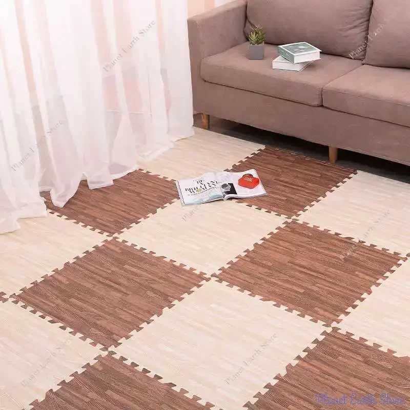 1020Pcs Wood Grain Puzzle Floor Foam Carpet Bedroom Splicing Mat Baby Sports Play Mat Decorative Carpet Exercise Tiles 3030cm C250926