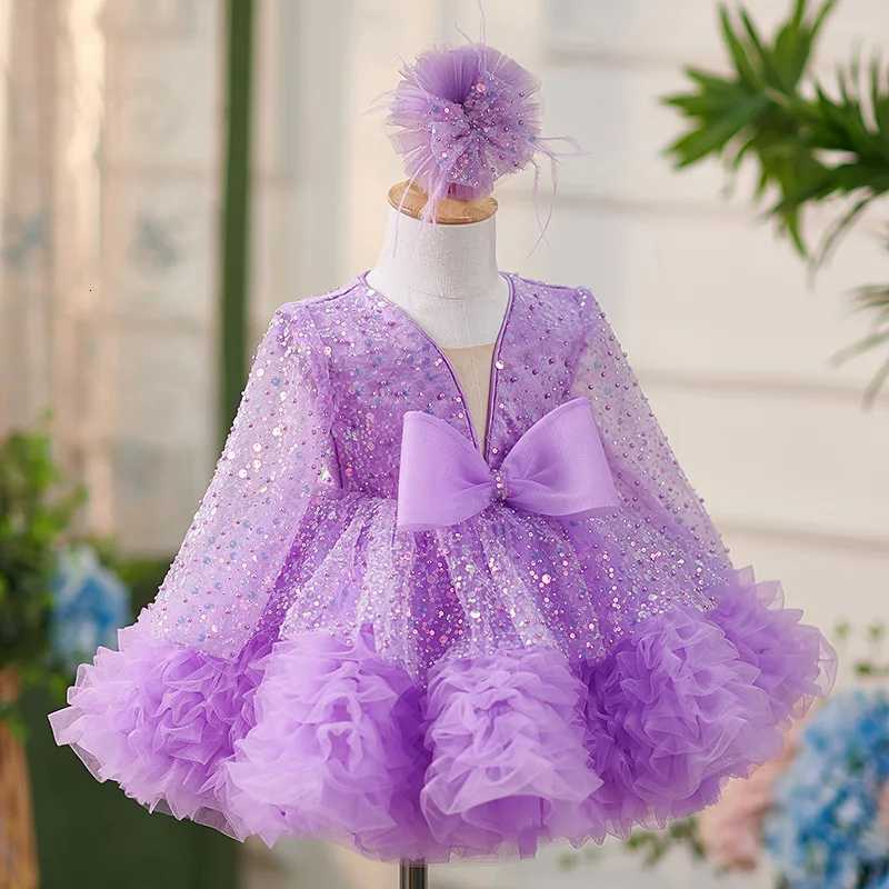 New Girl Purple Princess Dress Gorgeous and Elegant Birthday Party Prom Evening Dress Host Model Walk Show Performance Dress Z250926