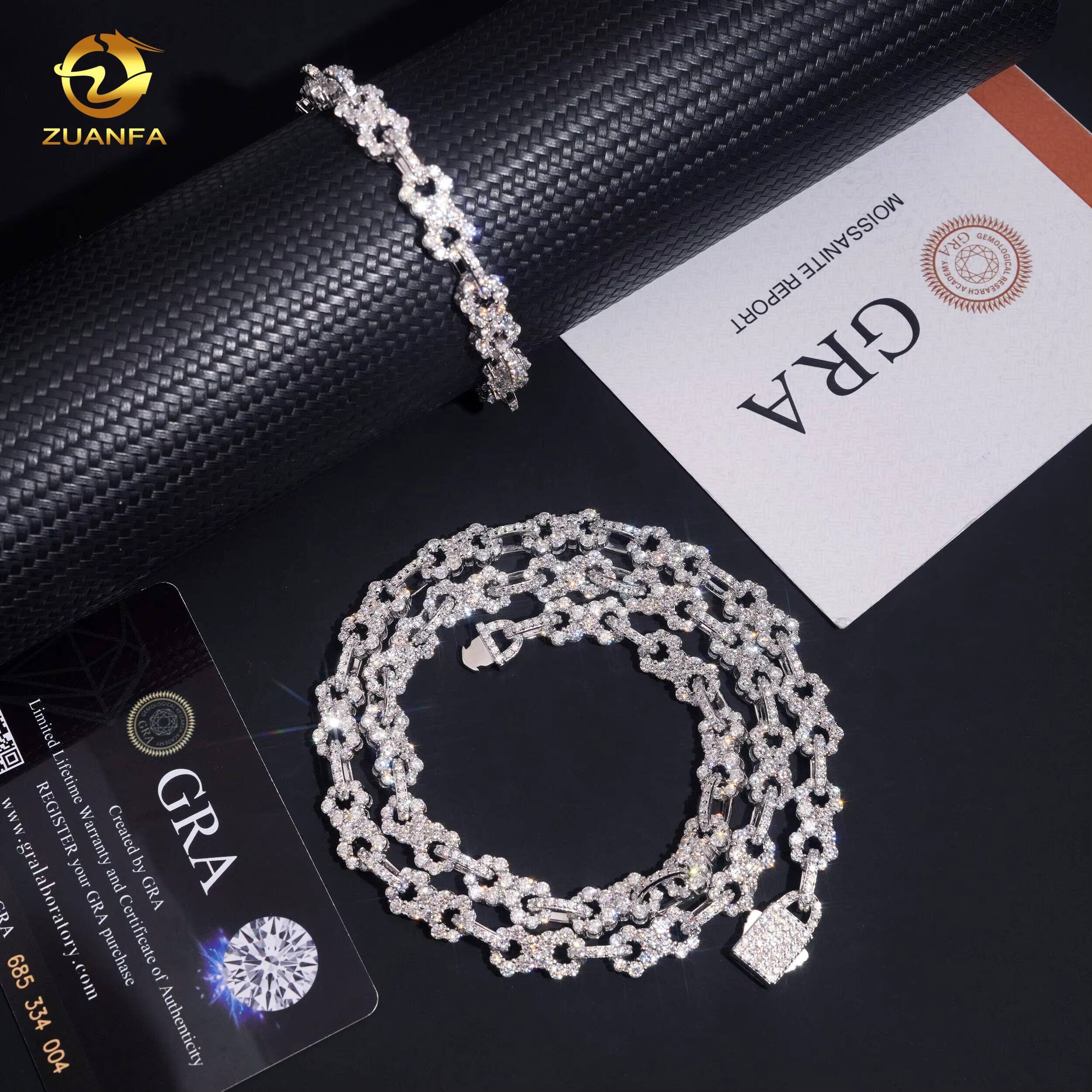 85mm Width Iced Out Infinity Chain Custom Diamond Bracelet Hip Hop Men Jewelry VVS Moissanite 925 Silver Link Chain Necklace - view 3