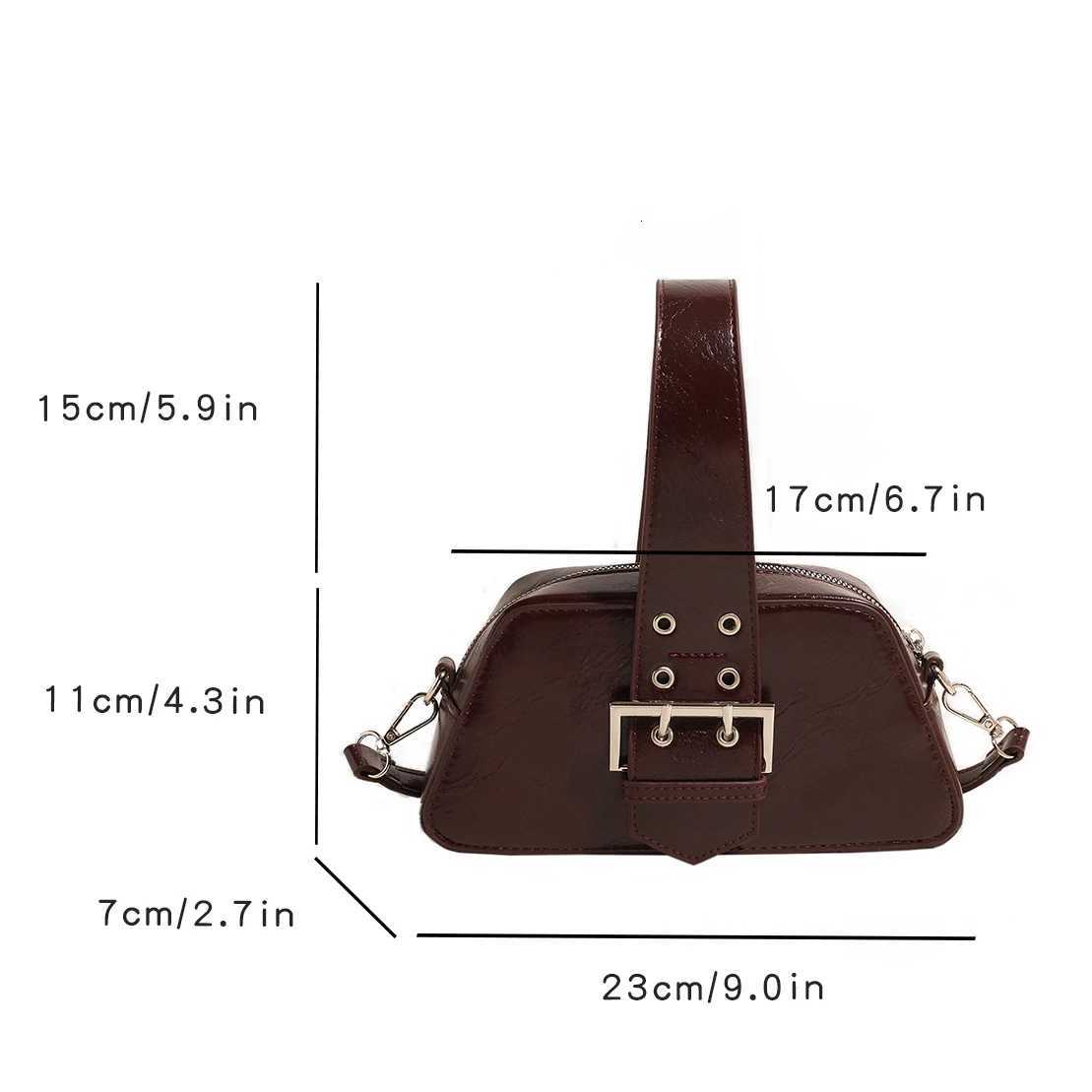 Small Handbag Fashion Wrist Bag For Women Retro Rivet Leather Shoulder Crossbody Bag Black Coffee bolsa feminina Zipper Purse Z250926