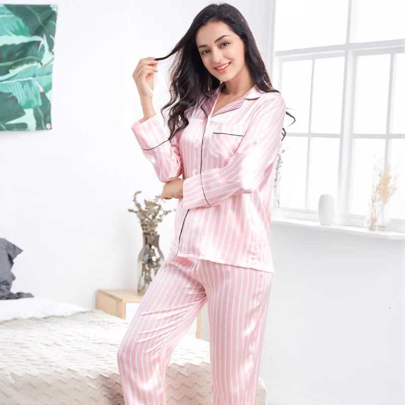 2 Piece Personalized Name Women Sleepwear Faux Silk Satin Pajamas Set Long Sleeve Sleepwear Pajamas Suit Female Homewear Z250925