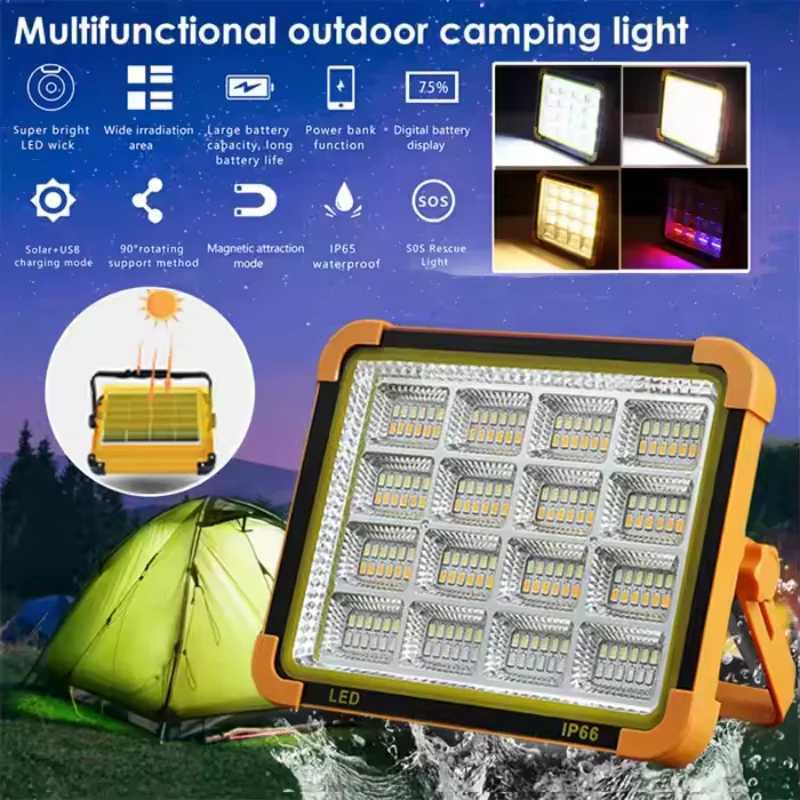 Outdoor solar light LED charging lighting stall night market lights power failure emergency portable wireless camping lights C250925