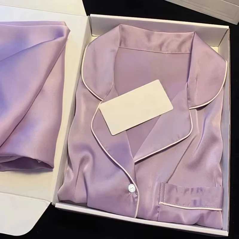 High Quality Ice Silk Light Luxury Pajamas Womens Pajama Spring and Autumn Style Long Sleeve Home Set Nightwear Sleepwear Z250925