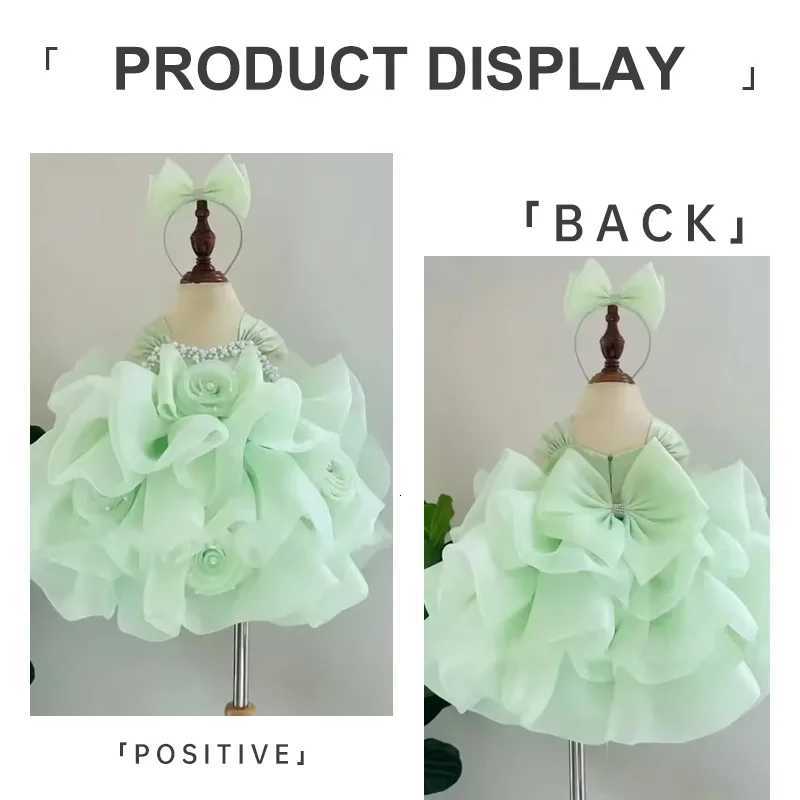 Luxury Puff Ball Gowns Flower Girl Dresses Pink Ball Gown Birthday Party Dress for Girls Tiered Puff Glitter Kids Pageant Gown Z250926