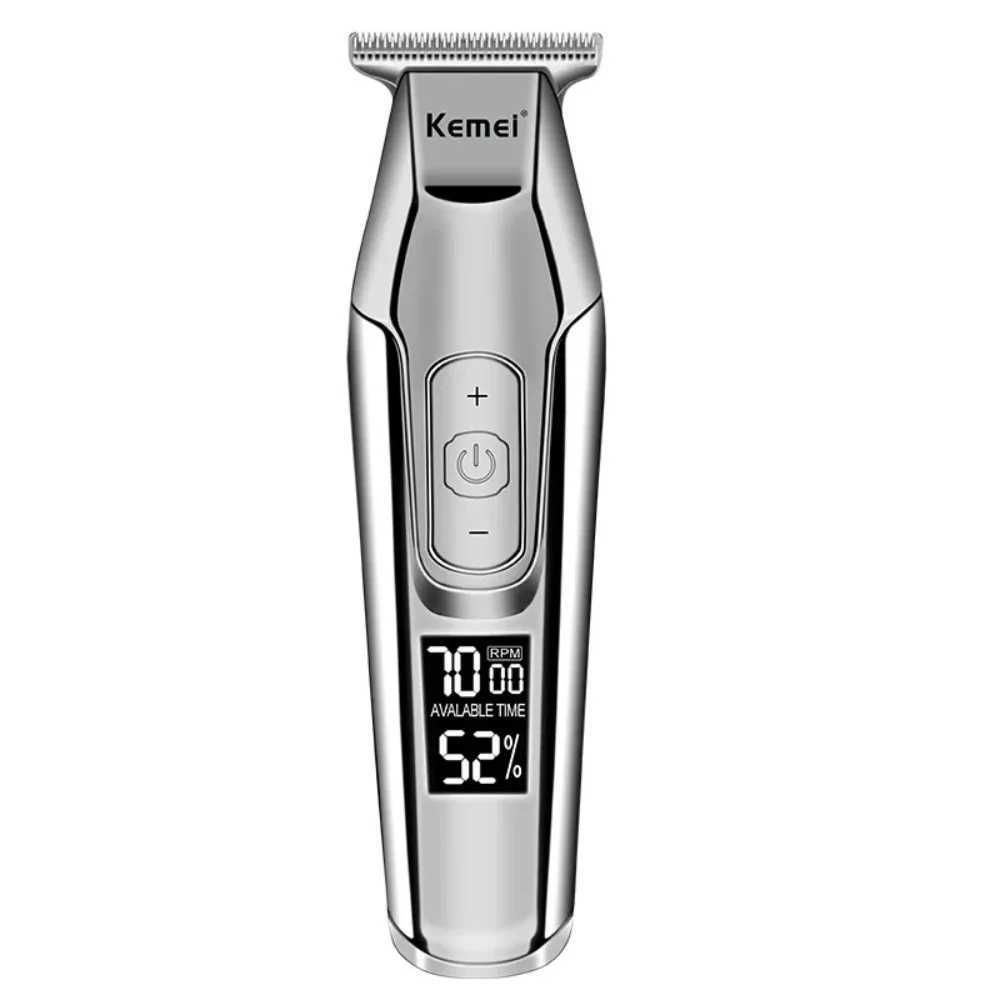 Kemei 5027 Barber Hair Trimmer Zero Gapped Cordless Edge Hair Clipper Closecutting Machine for Lining Dry Shaving LCD Display R250926