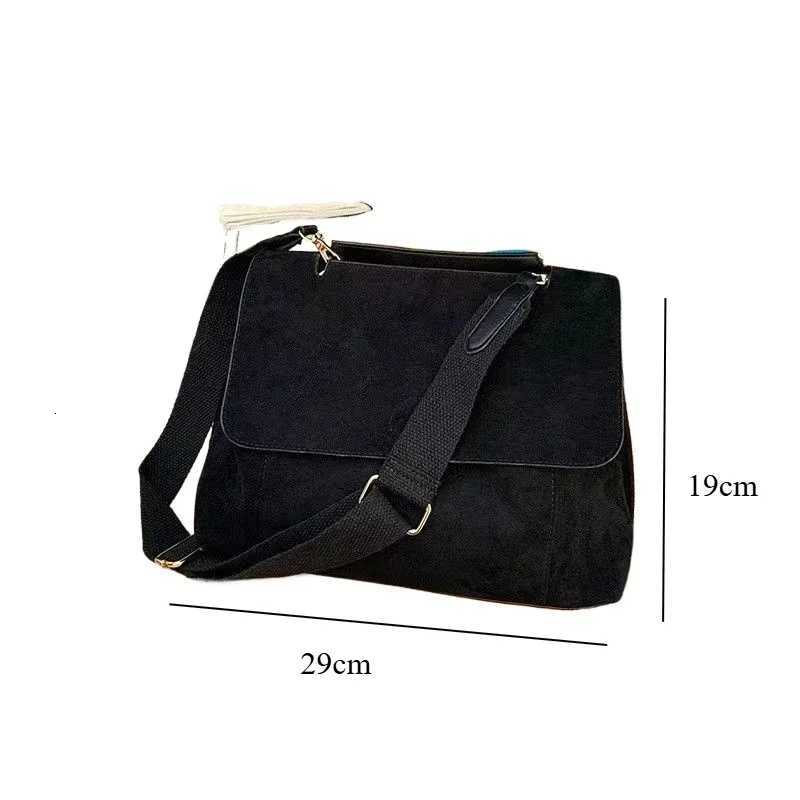 New Vintage Brown Velvet Crossbody Bag for Women Large Capacity Shoulder Bag Stylish and Practical Autumn Winter Messenger BagW250926