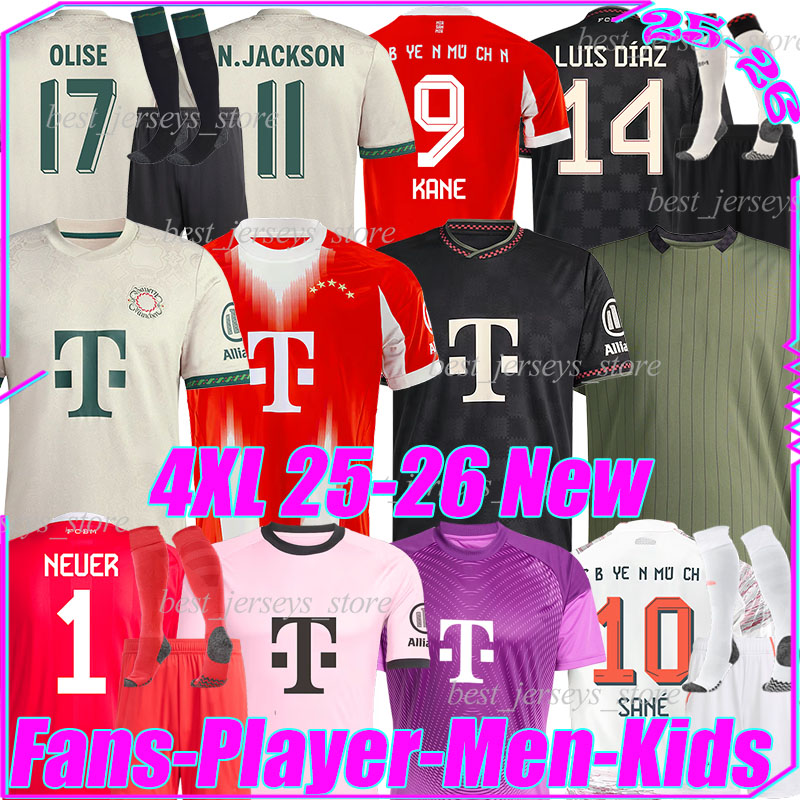 4XL 25/26 Oktoberfest KANE soccer jerseys LUIS DIAZ BAYERNS MUNICH MUSIALA OLISE N.JACKSON GNABRY GORETZKA KIMMICH PAVLOVIC men kids kits socks sets football shirts