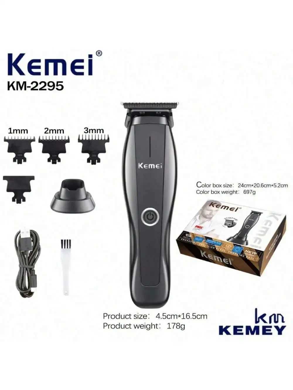 KEMEI km2295 professional Commercial Clippers Barber DLC Blade Hair Clipper Trimmer With Base R250926