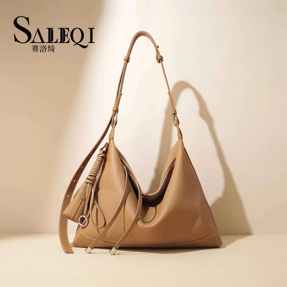 Genuine Leather Niche Large Capacity Commuter Tote Designer High Quality Shoulder Underarm Bag Fashion Handbag Female Suotong0917