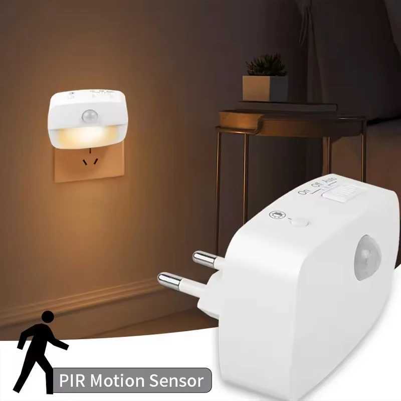 LED Night Light EU Plug In Smart Motion Sensor Light 220V Wall Lamp for Home Aisle WC Hallway Stair Kitchen Bedroom Night Lamp C250925