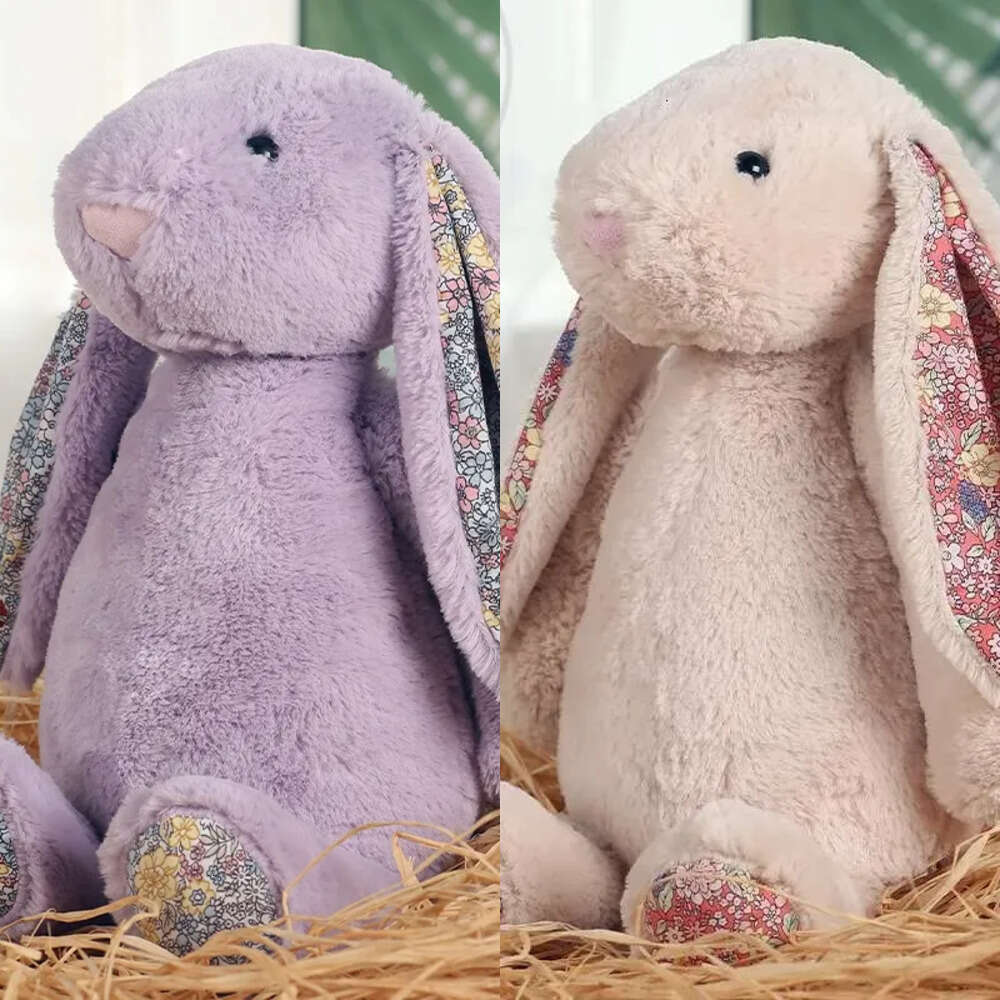 jelly cat Floral print Easter New Product Flower Cloth Bonnie Rabbit Plush 2 Toy Soothing Doll Children's GiftJelly cat doll12