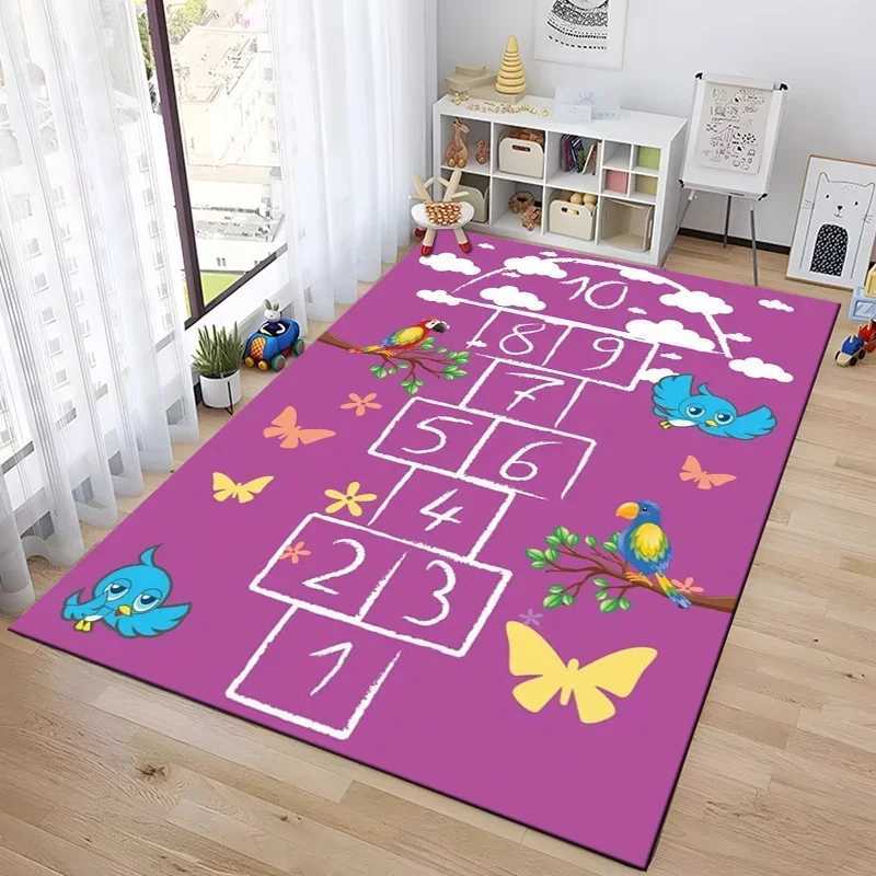 Hopscotch Indoor Cartoon Parentchild Game Decoration Carpet Bedroom Bedside Childrens Number Game Room Decoration Floor Mat C250926
