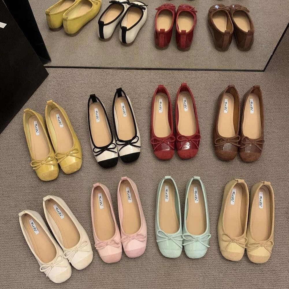 Korean Style French Bow Designer Shoe Silver Single Candy Women's Flat Summer Evening Ballet Shoes