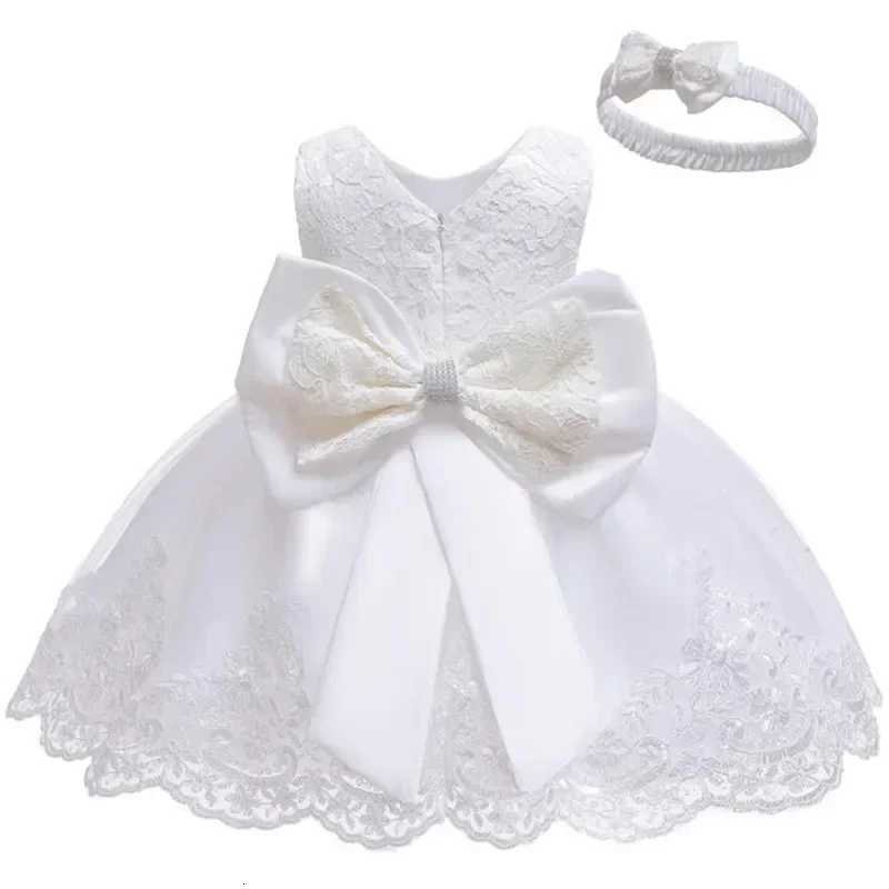 New summer Baby Dress Lace Big bow Pink Baptism Dresses for Girls 1st year birthday party wedding baby clothing 310 Years Z250926