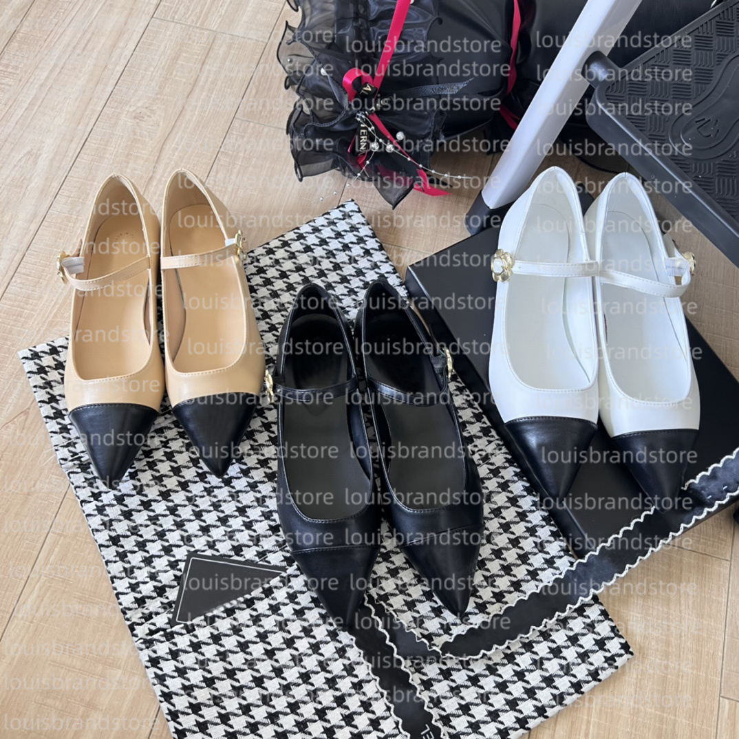 woman loafer Ballet Flats shoes designer shoe 100% real leather Mary Jane Ankle Strap Flat Ballerina Shoes luxury shoe size 35-42 with box Cap Toe Classic Daily Outfit