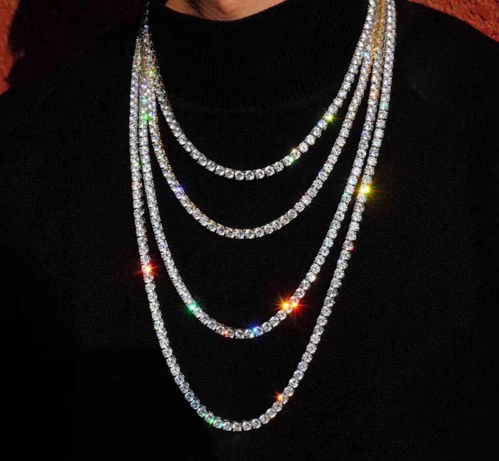 9K24K Gold Pave Diamond Cuban Chain CVD Lab Grown Ice Necklace IGI 24H 3D Custom 30 Deposit