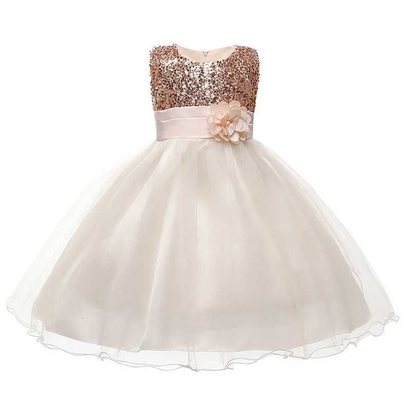 Children Girls Sleeveless Sequins Tulle Princess Dress For Flower Kids Birthday Wedding Party Pageant Communion Elegant Gown Z250926