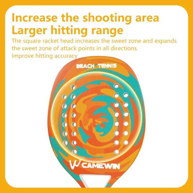 Beach Tennis Racket Carbon Fiber Beach Paddle with Ultra Grip Sand Grit Surface Hybrid Flexi Frame Lightweight Equipment J250926