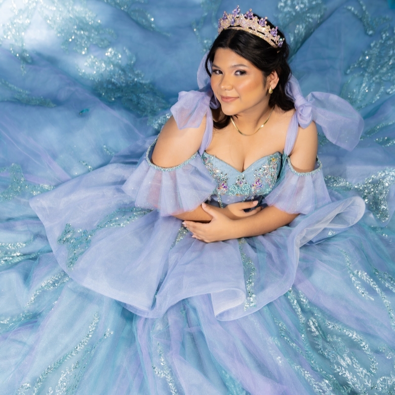 Light Lilac Aqua Blue Shiny Quinceanera Dresses Off The Shoulder Applique Lace Beading Crystal Corset Tull Party Birthday Sweet 16 Dress Vestidos 15 D