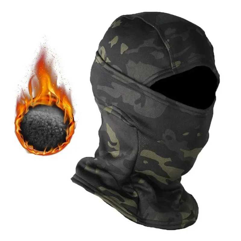 Winter Fleece Warm Camo Balaclava Outdoor Coldproof Ski Cycling Full Face Mask Motorcycle Mask Helmet Lining Z250926