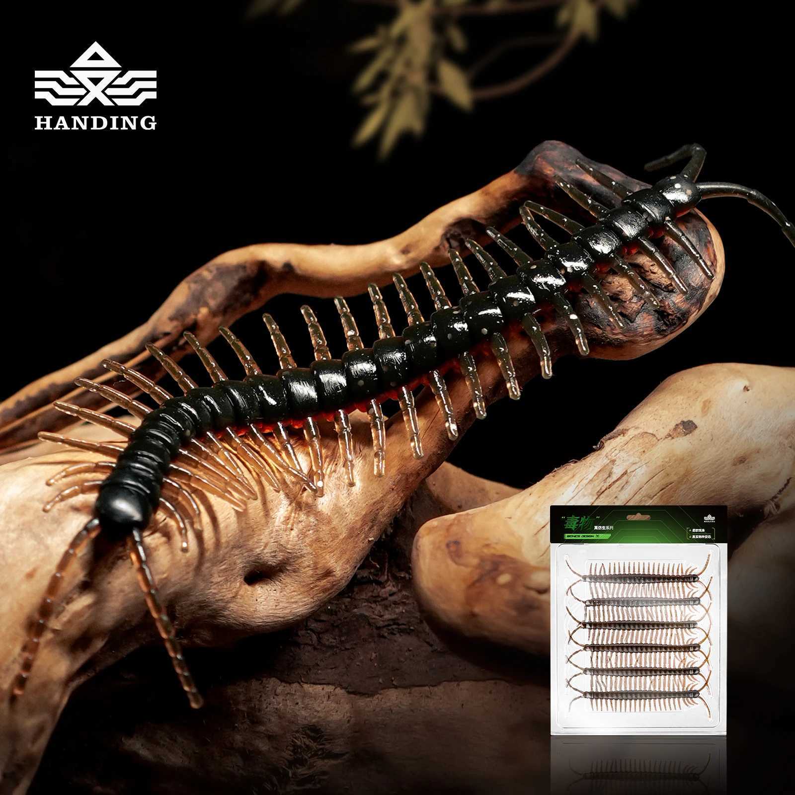 HANDING Centipede Lures for Bass 6PcsBag TPE Material Soft Plastic Bait Super Realistic Fishing Lure Centipede Soft Bait Lures W250926