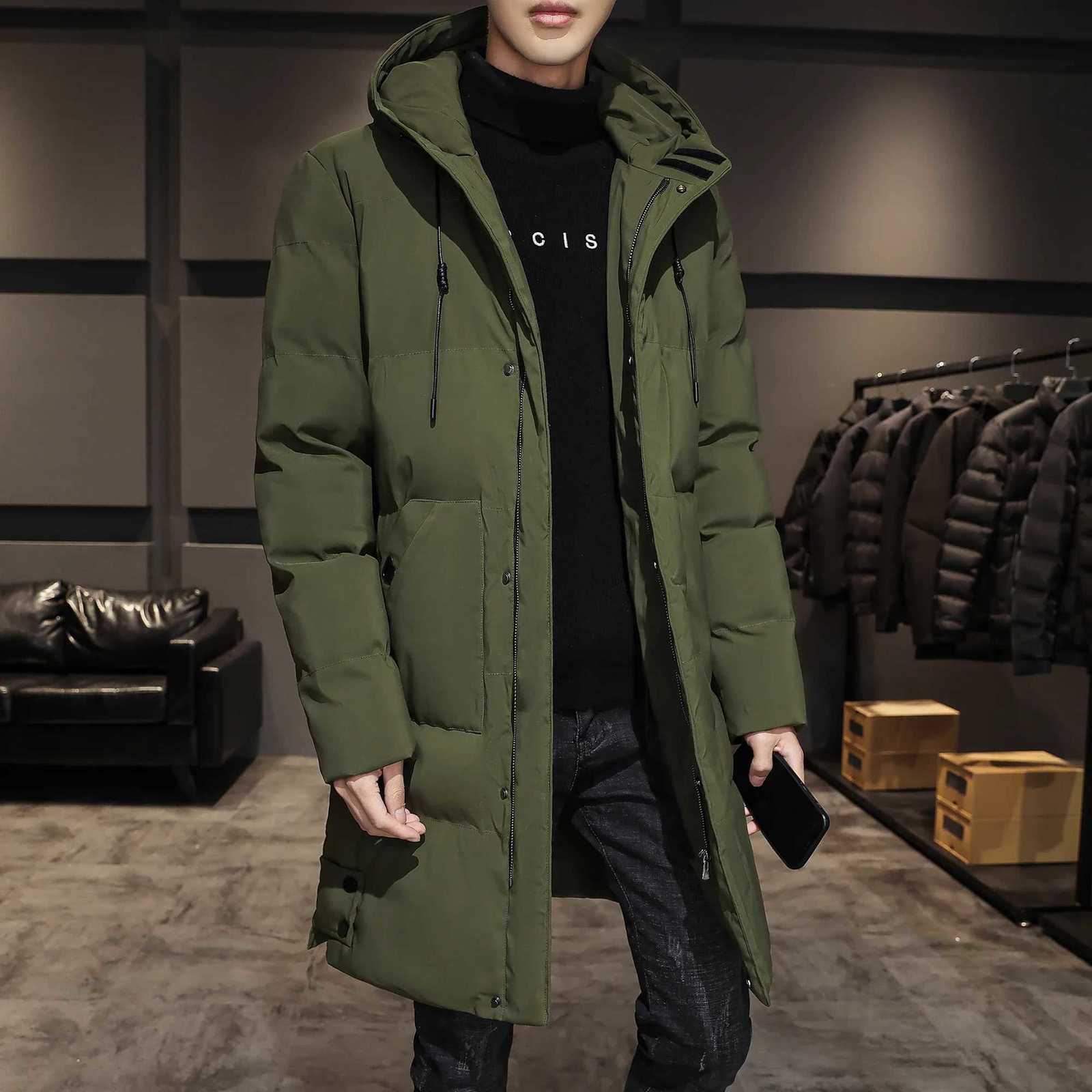8XL 7XL Mens High Quality Hooded Jacket Black Fashion Winter Jacket Men Brand Clothing New Parka Men Thick Warm Long Coats W250926