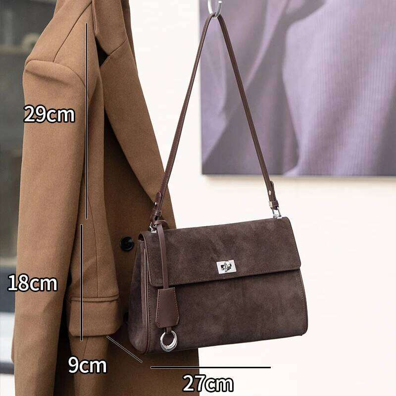 Female Retro Soft Cowhide Durable Handbags Women's Frosted Cow Real Leather Shoulder Bag Ladies Fashion Trend Bags Girls Suotong2509