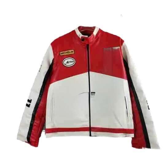 2025 new Mens jackets F1 PU leather jacket fully embroidered heavy-duty patchwork handmade Gothic punk retro style racing motorcycle Windpro