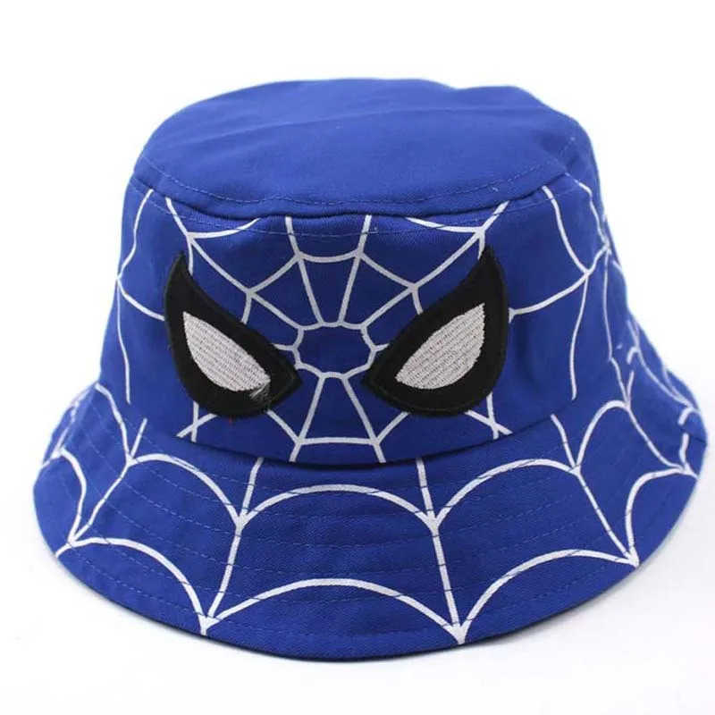 Disney Kids Caps Cartoon Spider Bucket Hats for Boys Girls Fashion Outdoor Sunscreen Fisherman Caps Children Accessories H250926