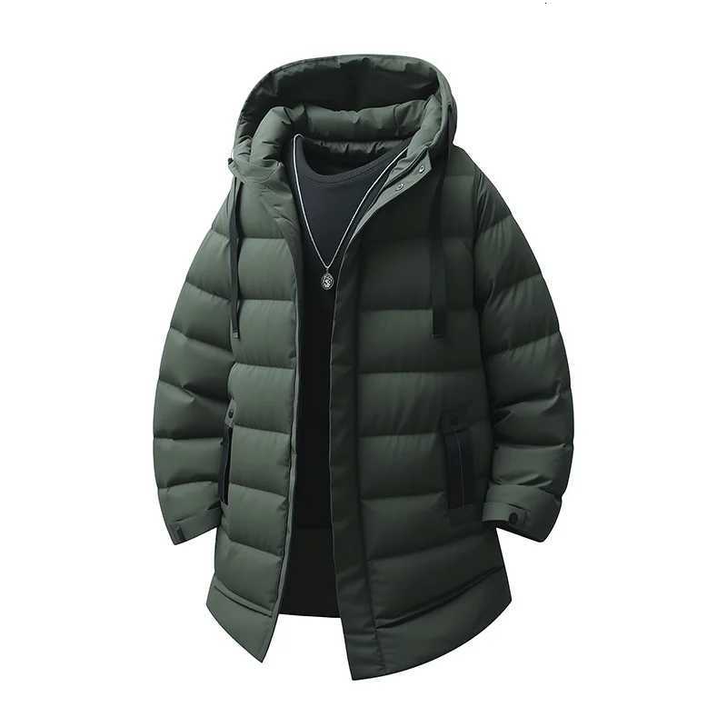Long Down Jacket Men Thicken Warm Winter Coat Hooded GreenDuck Down Parkas Pure Color Casual Overcoat Outdoor Couple Clothes W250926