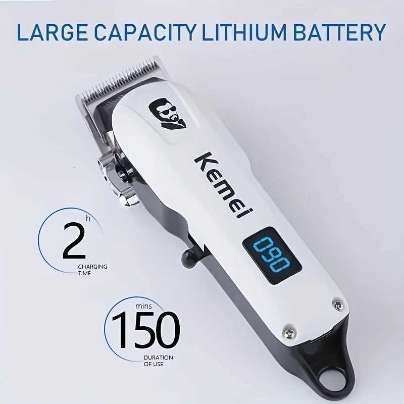 Kome KM232 Mini Professional Hair Trimmer USB Rechargeable Cordless Hair Clippers for Men LCD Display Haircut Machine R250926