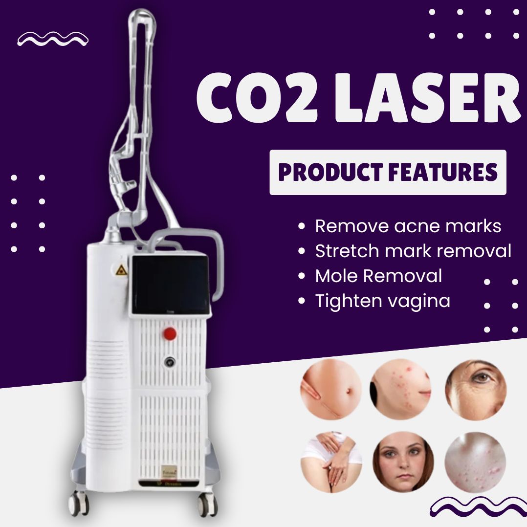 CO2 Fractional Laser Beauty Machine Acne Scar Removal Wrinkle Treatment Skin Resurfacing Vaginal Tightening Stretch Mark Reduction Device For Spa And 
