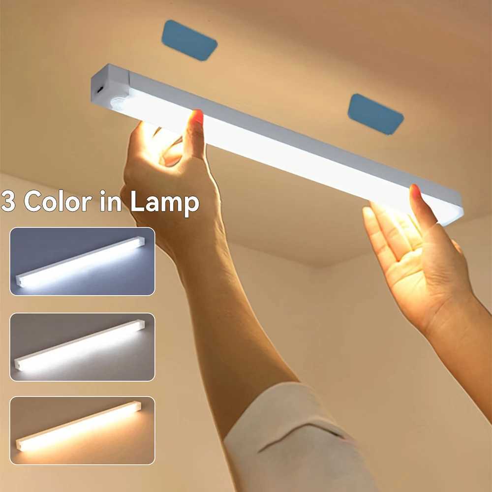 1pc Cabinet Lights With Motion Sensors Adjustable Tri Color Wall Lights For Corridors Stairs Drawers And Wardrobes Drawer C250925