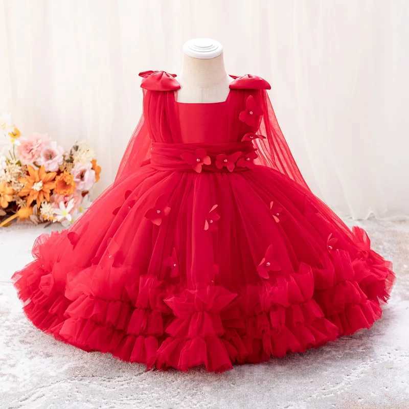Girls princess dress 15 Y baby Girls wedding sleeveless threedimensional butterfly mesh carnival birthday party evening dress Z250926